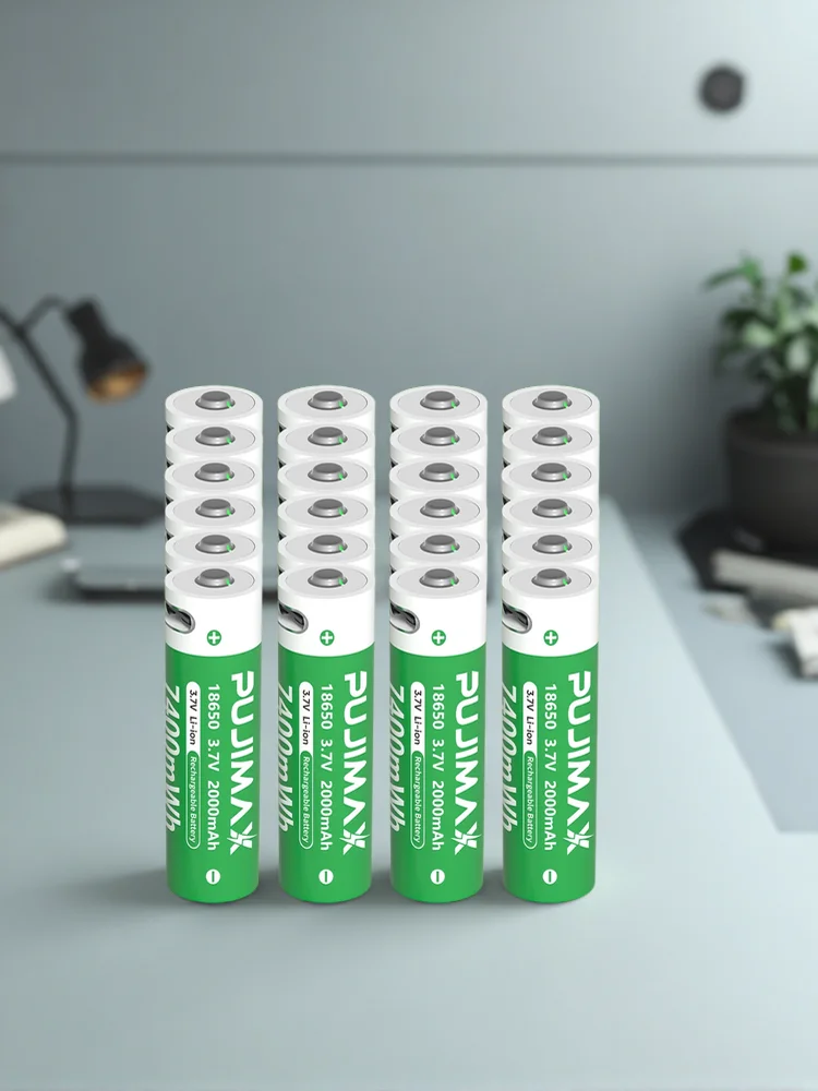PUJIMAX 1-24 szt. Baterie 18650 o dużej mocy 2000mAh 3.7V z ładowaniem TYPE-C, akumulatory litowe 18650 do latarki i e-papierosa — zdjęcie produktu 7