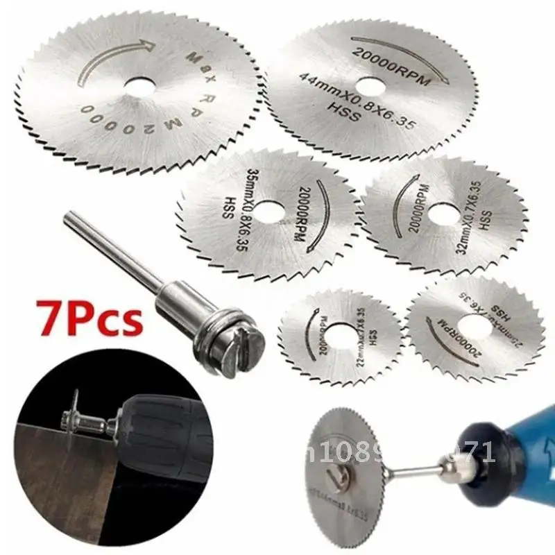 Aço de alta velocidade Mini Saw Blades com Mandris, Dremel Fordom Rotary Tool, 1, 8 "Shank, Drill Warehouse