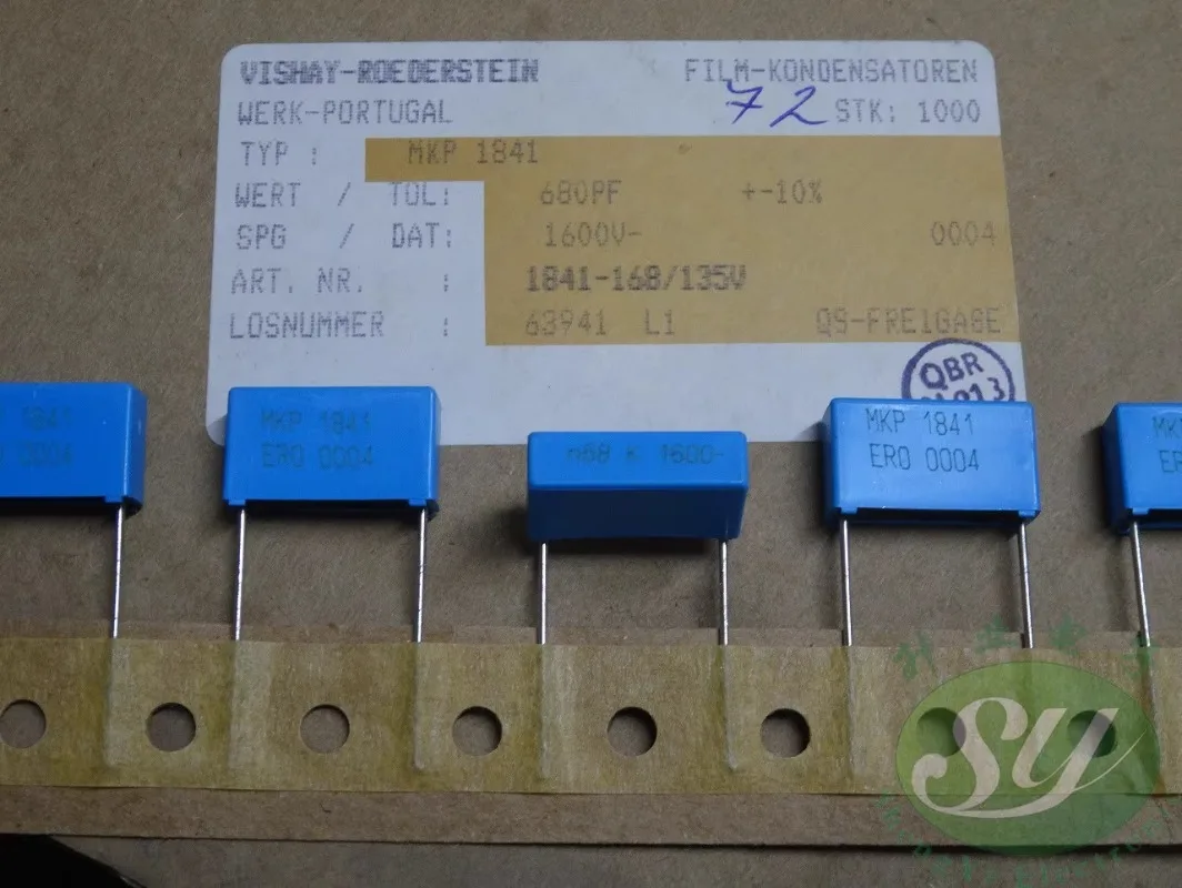 

5 шт. ERO MKP1841 0,00068 мкФ/1600 В 0,68nf n68 680pf 681 новый тонкопленочный конденсатор