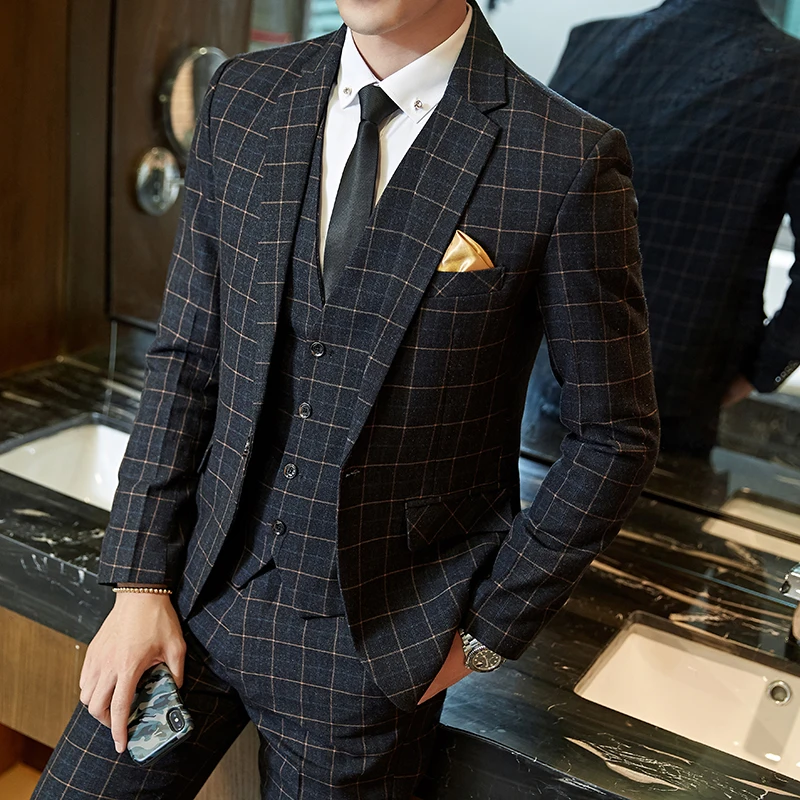 Wedding suit men Slim Fit Plai - Asian Men Formal Wear recension och pris