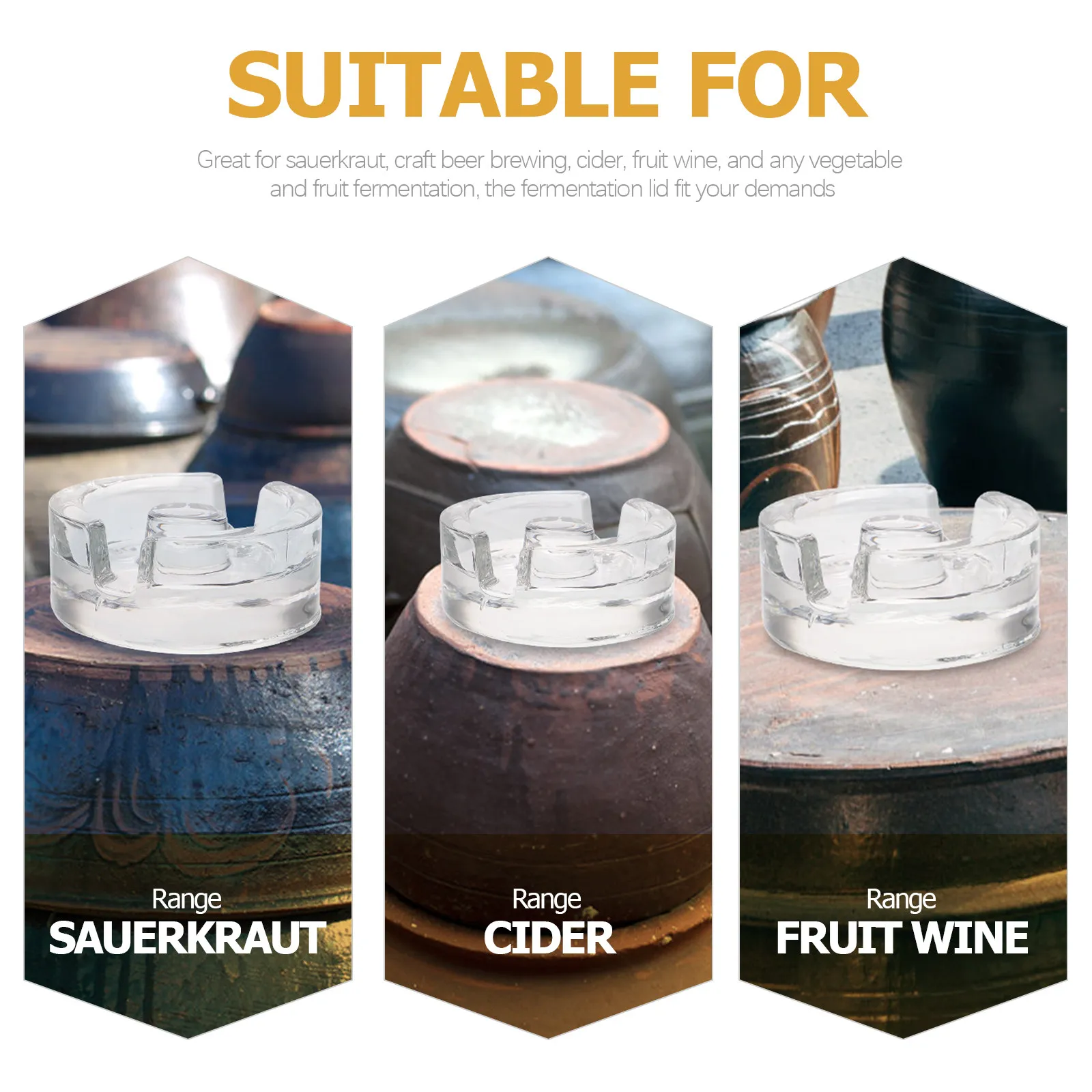 Fermentation Weight Glass Lid Small Transparent Fermenting Weights for Jars Fermenting Lids Pickle Jar Covers Heavy Glass