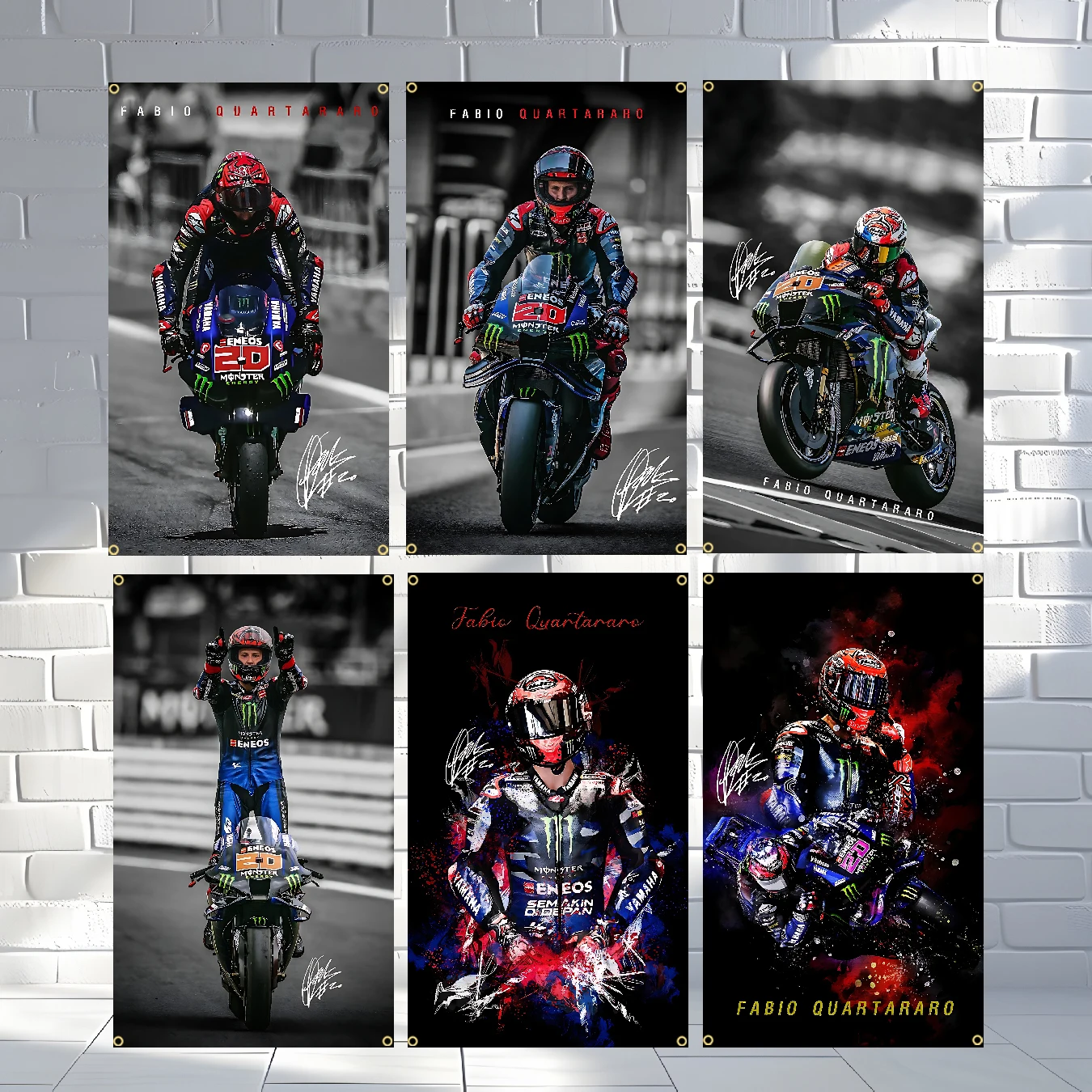 Motorcycle Fabio Quartararo 20 Flags Polyester Printed Banner For Home Decoration