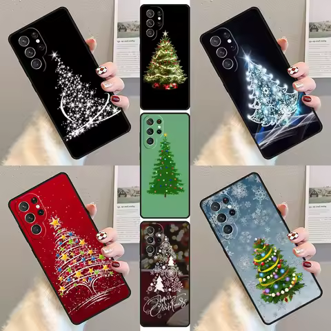 Merry Christmas Tree Phone Case For Samsung Galaxy S23 S21 S20 FE S24 S22 Ultra Note20 S10 S9 S8 Plus Silicone Cover