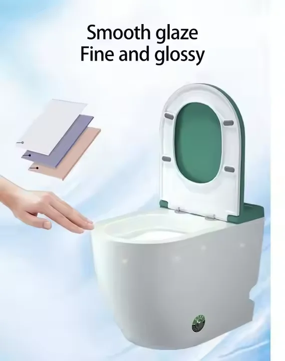 Modern Design Pulse Ceramic Toilet Small Household Water-Saving Touch Switch Super Swirl Kick Flush Toilet for Home Use