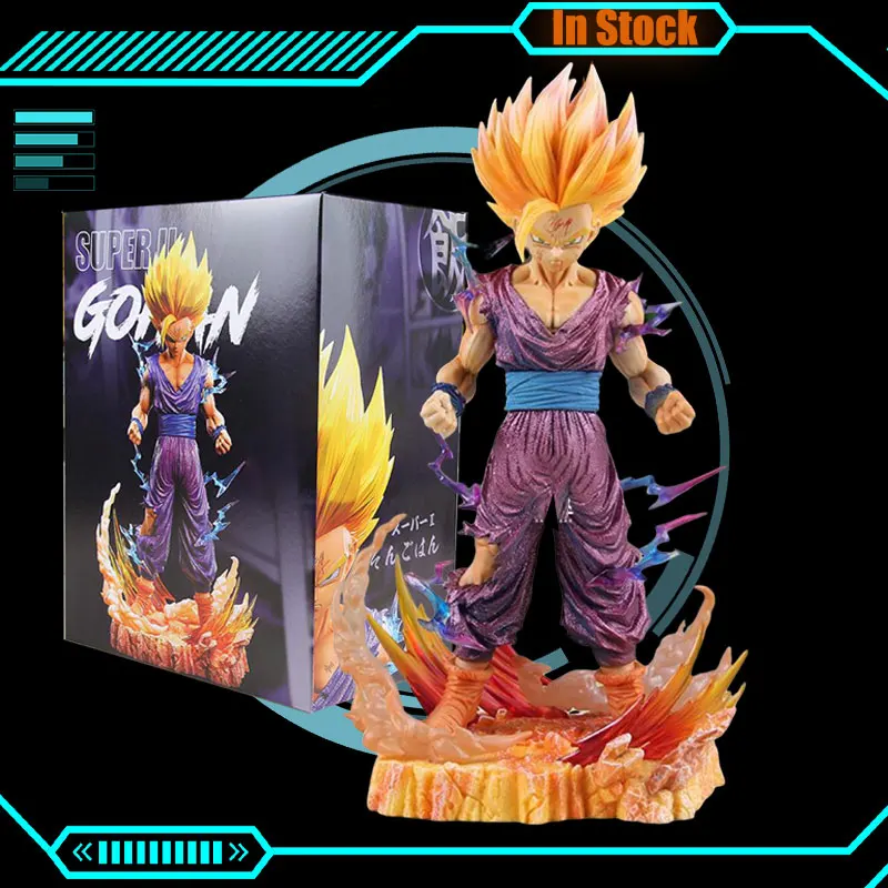 26cm Dragon Ball Anime Figure Son Gohan Figurine Wolf Saiyan 2 Gohan Statue Collection Dbz Battle Damage Gohan Models Toys Gifts