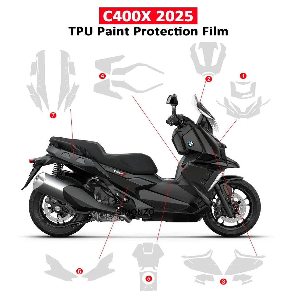 

PPF For BMW C400X C 400 X TPU Paint Protection Film Fits C 400X 2025 Self-Healing Full Body Scratch Resistant Protective Film
