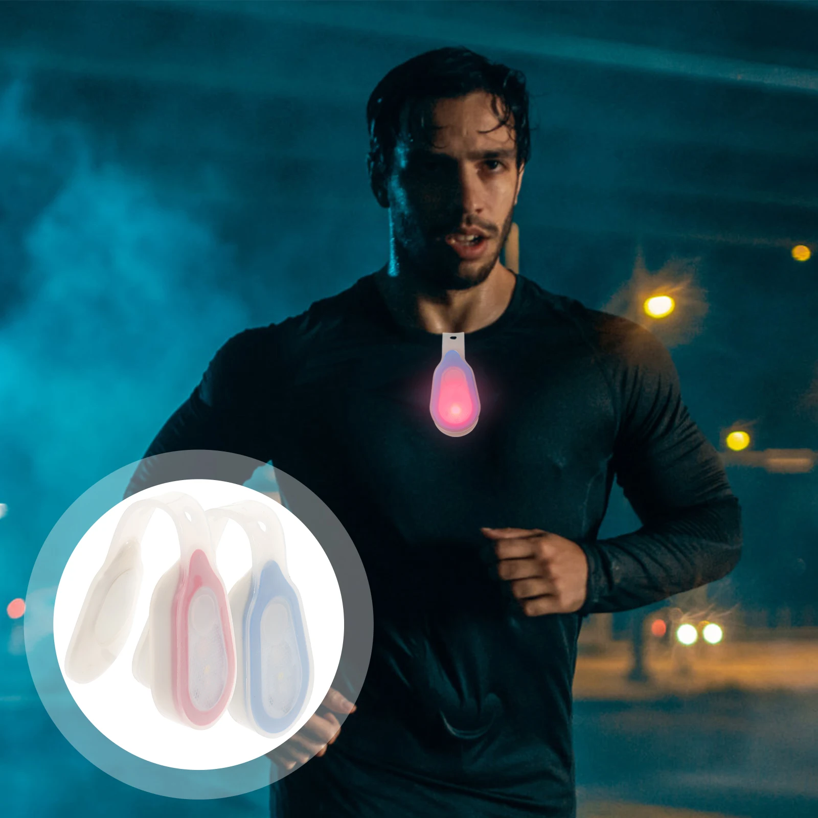 

2pcs Clothes Flashlight LED Running Lights Clip on Walking Bright Orange Blue Backpack Nurse Fitness Accessories Outdoor Sports