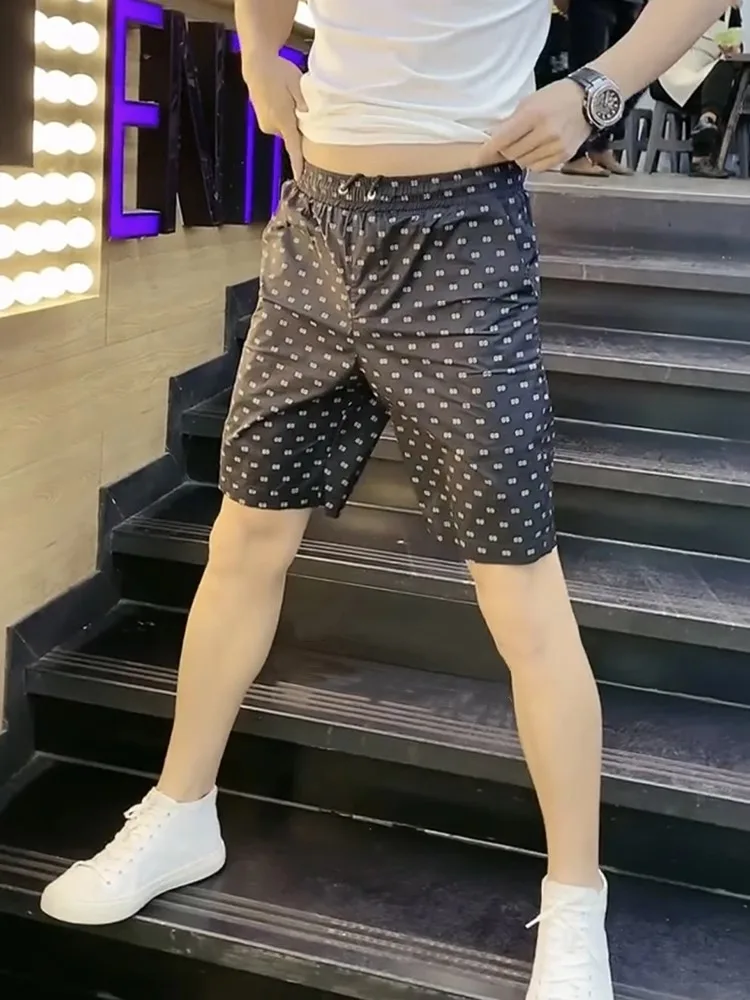 

High-End Men's Casual Qui-Dry Sport orts Summer New Sle Faionable Print Beach Pants Straight Leg Breathable Lightweight