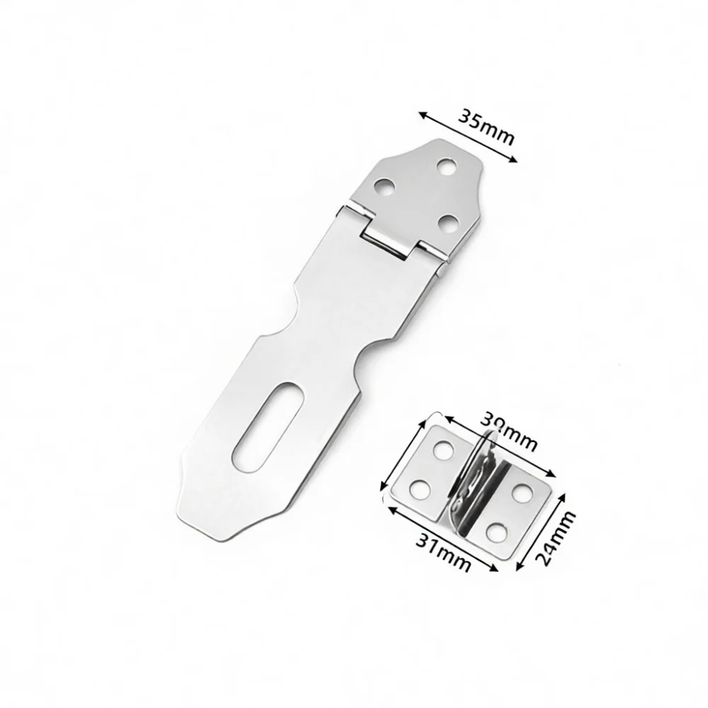 Brushed Stainless Steel Hasp Latch For Door Cabinet Gate Security Hardware Thickened Bolt Lock Staple Furniture Fitting