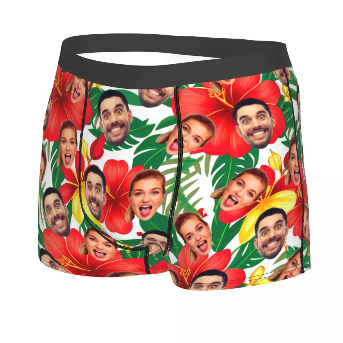 Valentine's Day Men Personalized Custom Face Photo Underwear Boxer Briefs Soft Shorts Panties Underpants For Boyfriend Husband