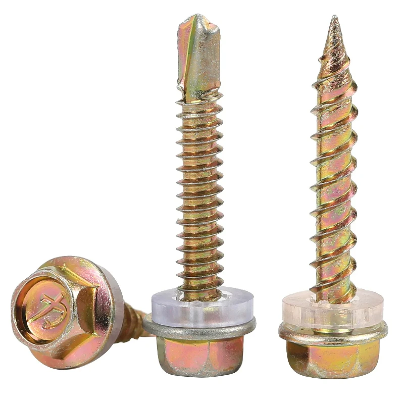 67PC M5.2 Color Zinc Carbon Steel Hex Washer Head Self Drilling Tapping Screw Set Drill /Pointed Tail Wood Screw For Sheet Metal