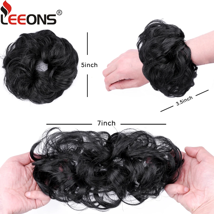 Synthetic Bun Hair Piece Rubber Band Hair Bun Scrunchies Wavy Curly Chignon Ponytail Hair Extensions Thick Updo Hairpieces