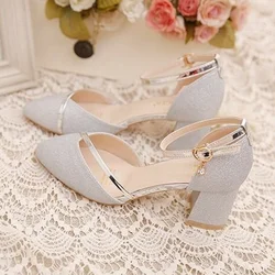 Women's Shoes Chunky Heel Pumps Low Heels Ankle Strap for Women Dress Shoes Heeled Sandals