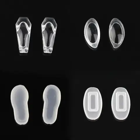 새로운 실리콘 안경 코 패드, 안경 광학 프레임 액세서리 부품, 푸시 인 삽입 유형, 무료 배송, 20 개