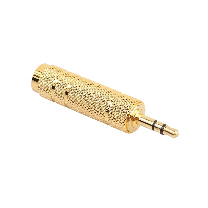 50PCS Gold Plated 6.5mm Female 3.5mm Male Adapter Jack Connectors For Stereo Speaker Audio Headset Microphone Guitar Recording