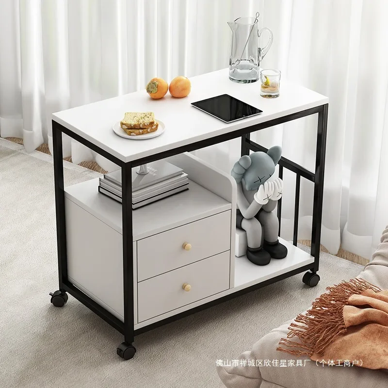 Side few living room mobile side cabinet with wheels small tea table tea cabinet sofa side cabinet balcony small table