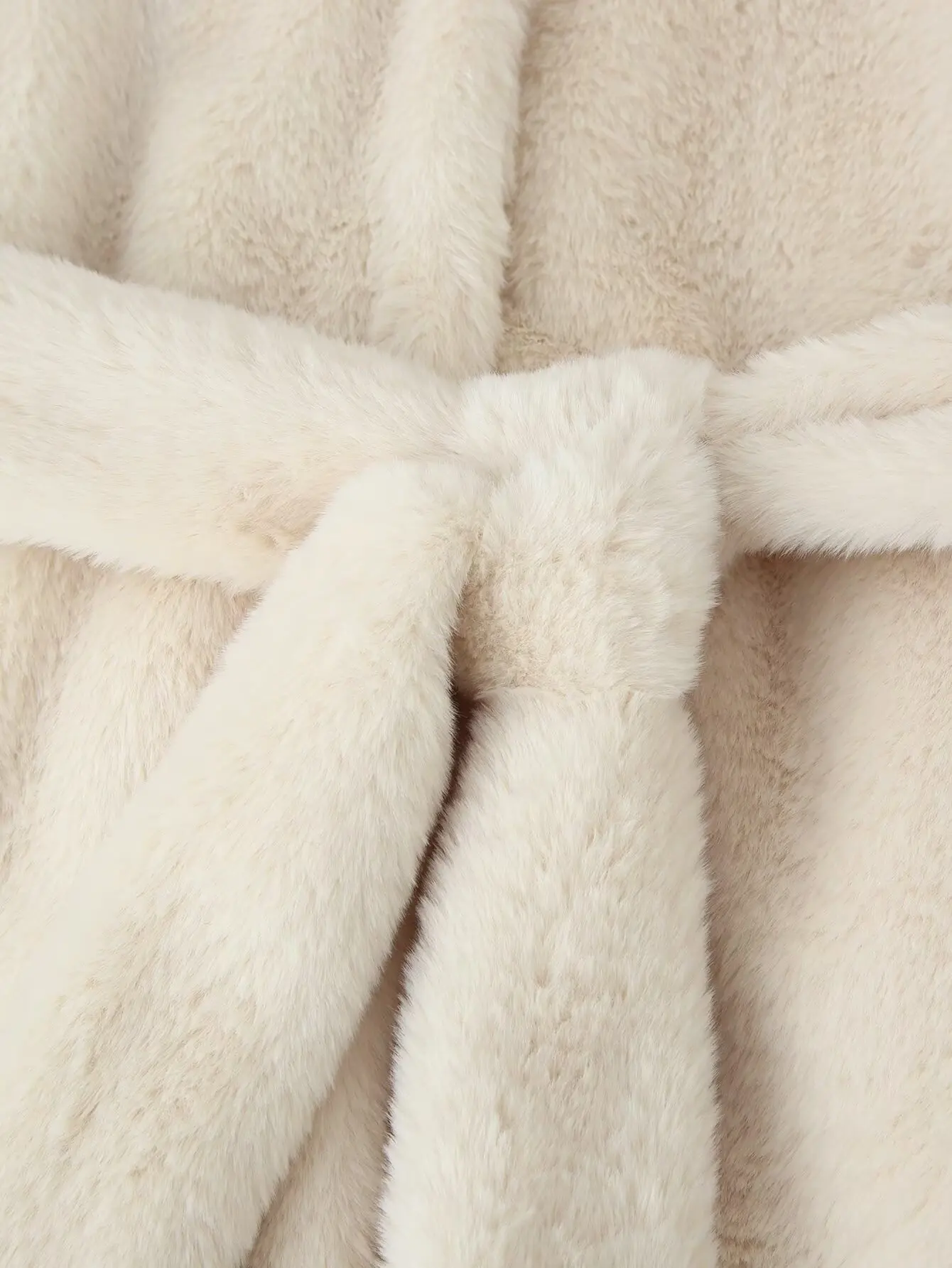 Women Faux Fur Loose Lapel Jacket Long Sleeves With Belt Jacket Coat Fluffy Thicken Coat Female Autumn Winter Chic Warm Clothing