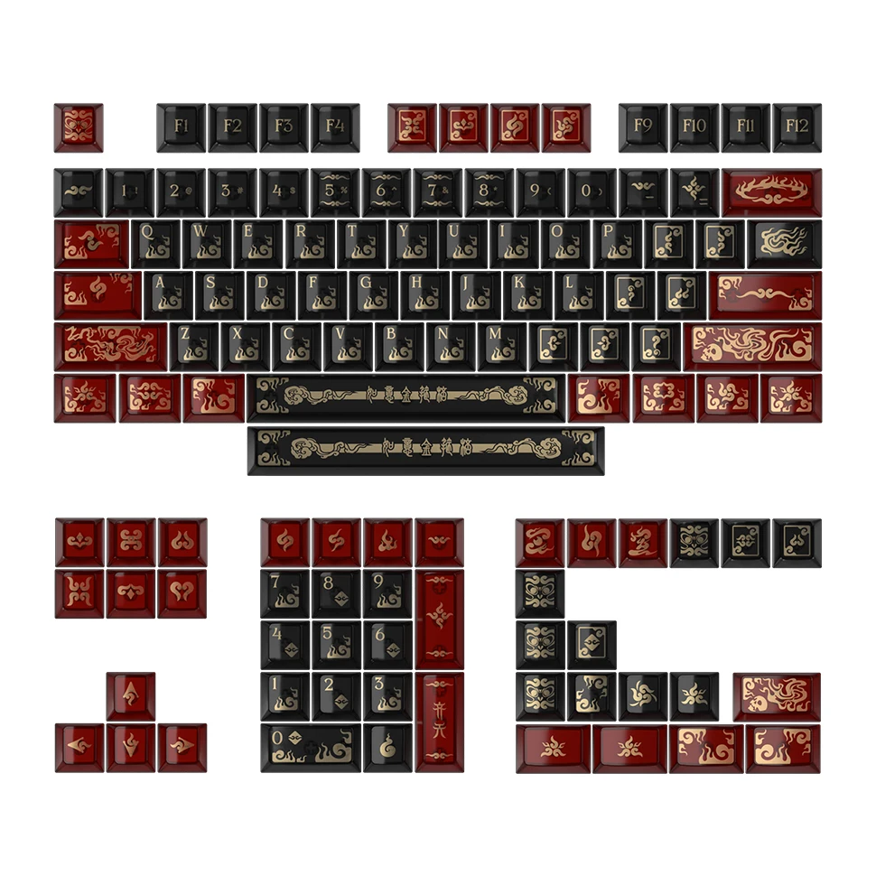 PIIFOX Black Myth Wukong Customized Keycaps Thermal Sublimation Process the Destined One Original Height PBT Side Engraved