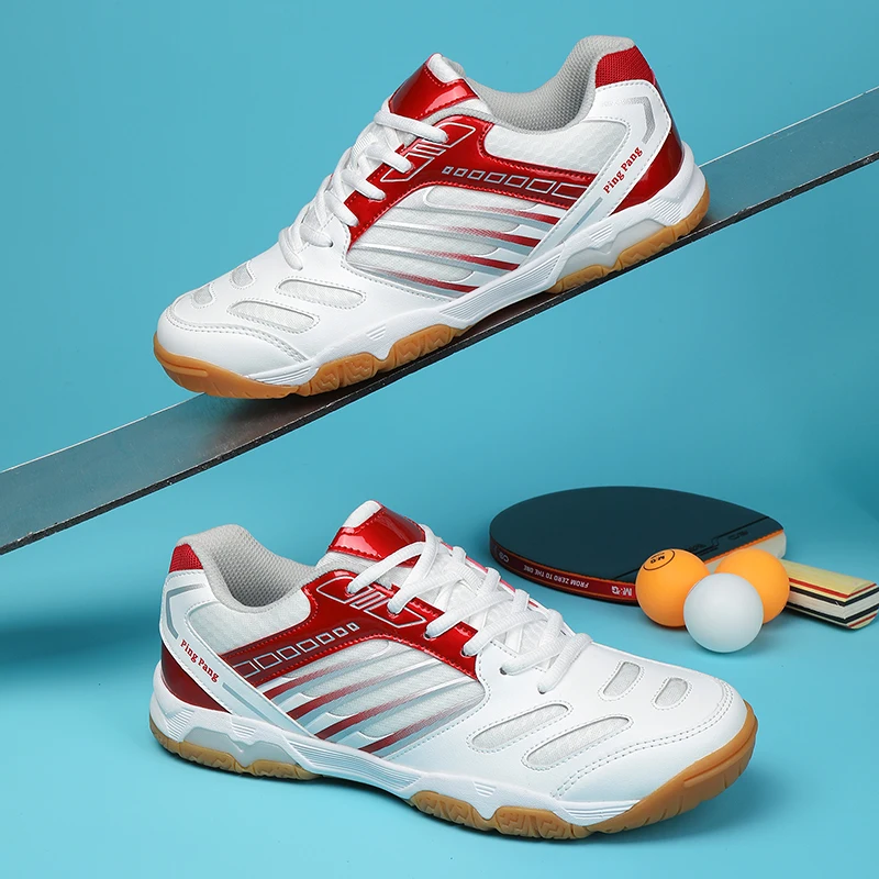 

Breathable Table Tennis Shoes for Couples, Anti-Slip Low Top Sneakers, Shock-Absorbing Tennis Footwear, New, 2025