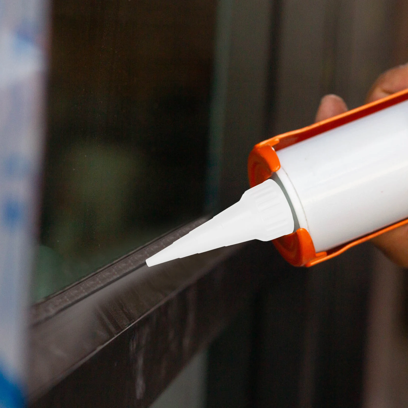 

20pcs Caulk Tips Applicator Pointed Hat Tool White Nozzle Precision Control Efficient Application Corner Friendly