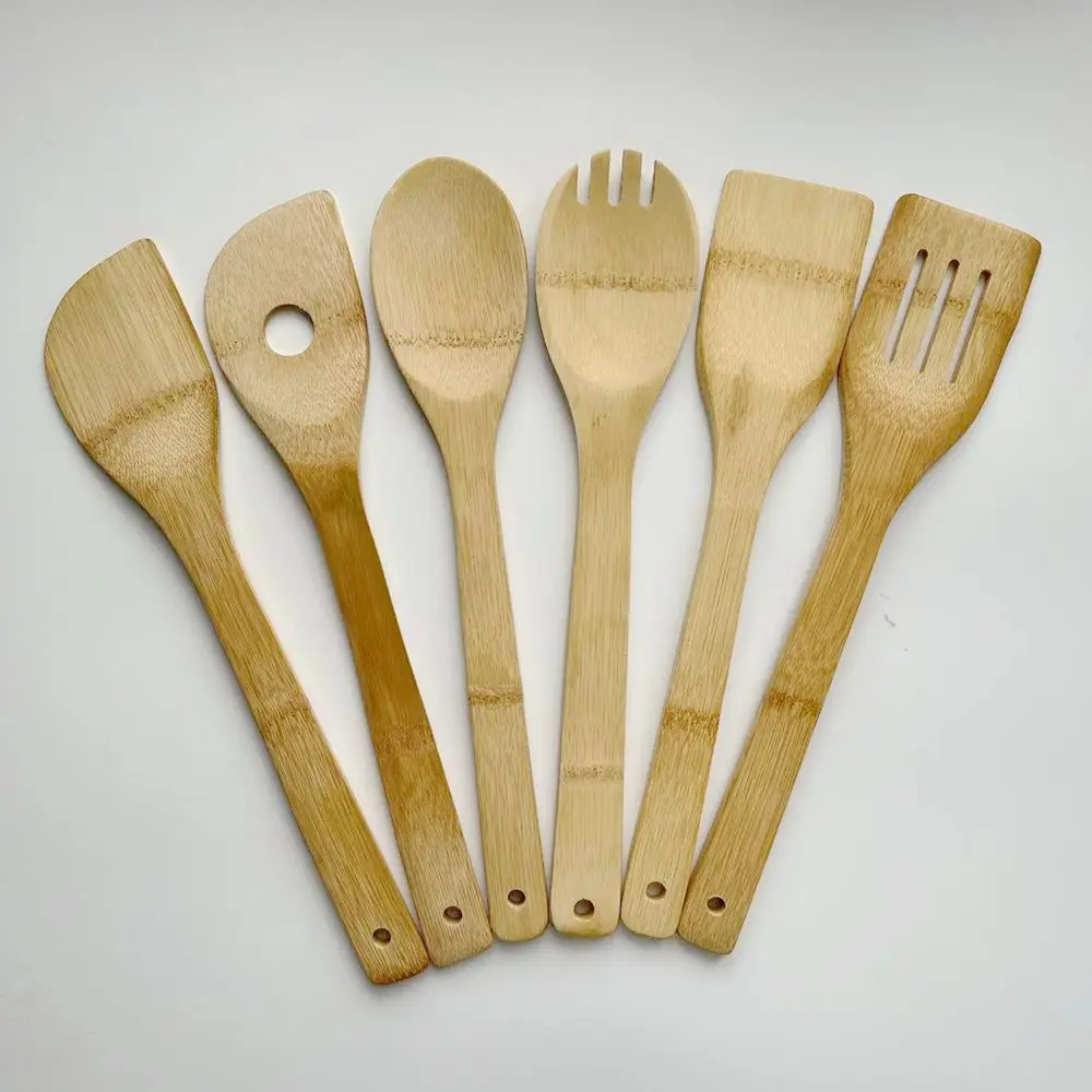 Mixing Spatula Spoon shovel set  Bamboo Utensil Kitchen utensil Cooking Tools 6PCS/pack