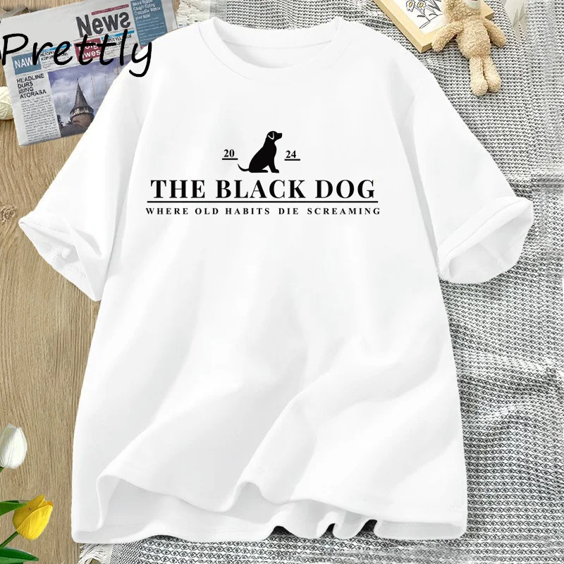 The Black Dog Graphic T Shirt Vintage Tortured Poets T-shirt Women Cotton Short Sleeve Tee Shirt London England Tshirt Clothes