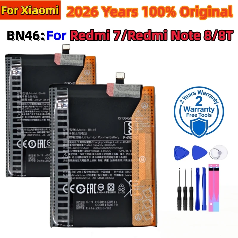 2026 Years 100% Original BN62 BN53 BN59 Battery For Xiaomi Redmi Note 7 8 8T 9 9T 9S 10 10S 10X 4G 5G Pro POCO M3 Batteries