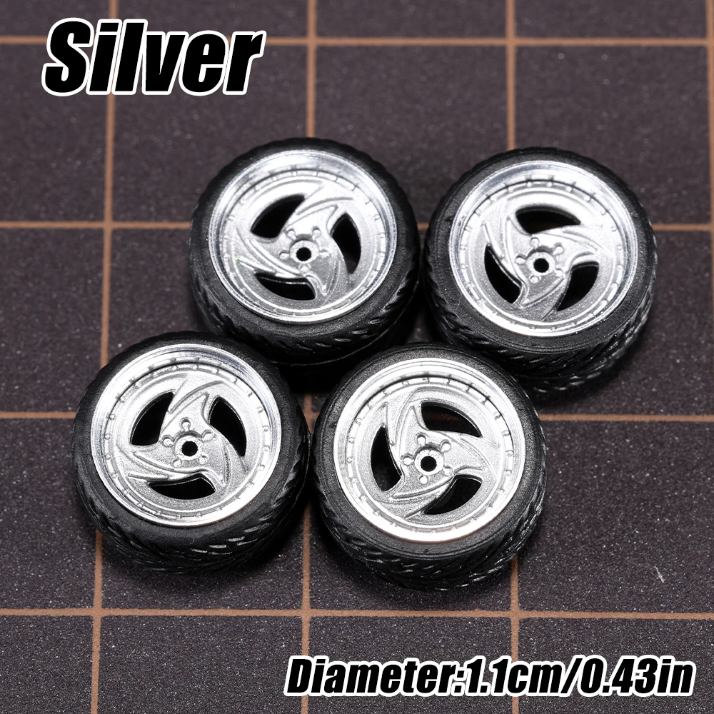 1/64 Modellauto-Räder 4er-Set - 11mm Durchmesser ABS-Gummireifen mit Bremsscheibe - Upgrade-Teile für Tomica Diecast-Fahrzeuge – Detail 33