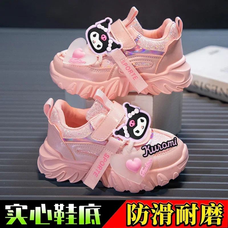 Sanrio hello kitty Sneakers girls high-top sports shoes kuromi spring and autumn new cartoon casual shoes children\'s board shoes