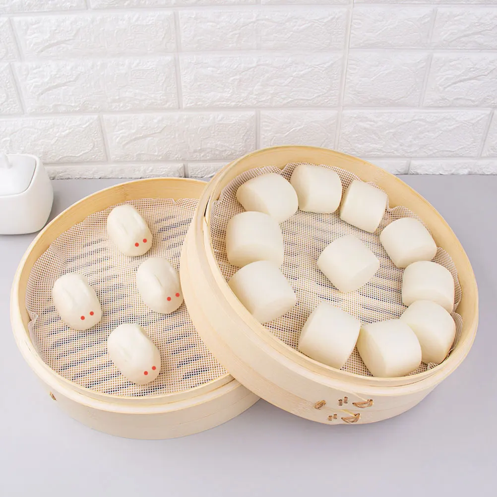 

10 Pcs Round Silicone Steamer Mats Non Stick Reusable Liners for Buns Dumplings Heat Resistant Easy Clean Kitchen Tools