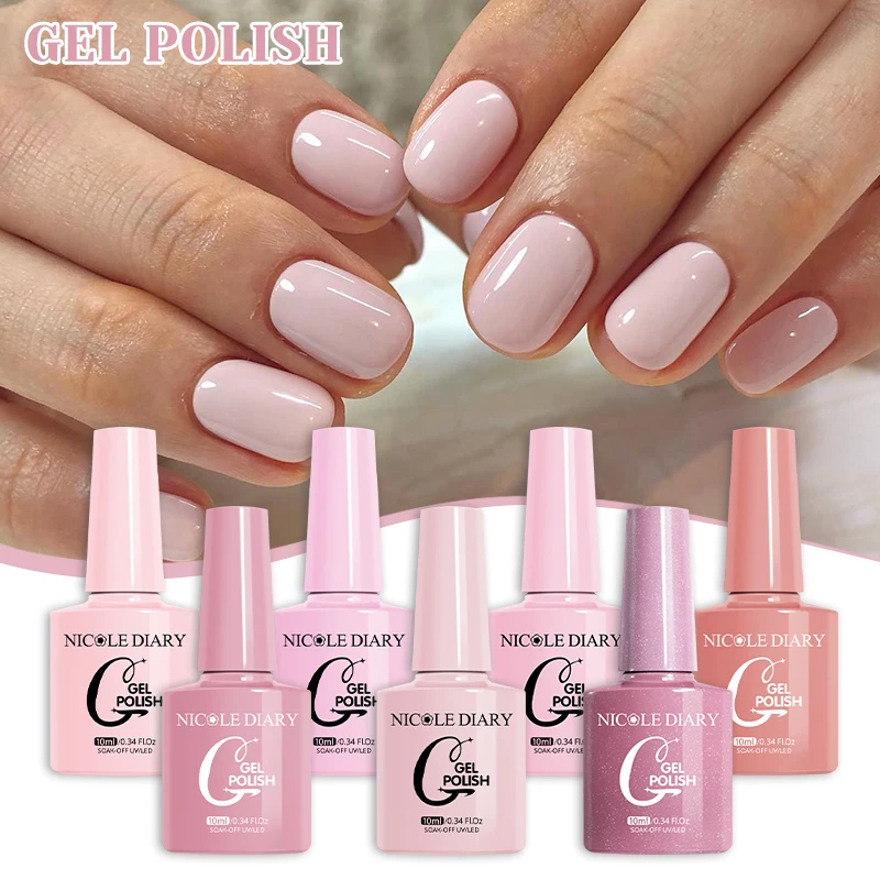 NICOLE DIARY 6pcs 네일 젤 폴란드어 세트 DIY 네일 아트 젤 UV 젤 오래 지속되는 매니큐어 페인팅 젤 베르니스 키트 누드