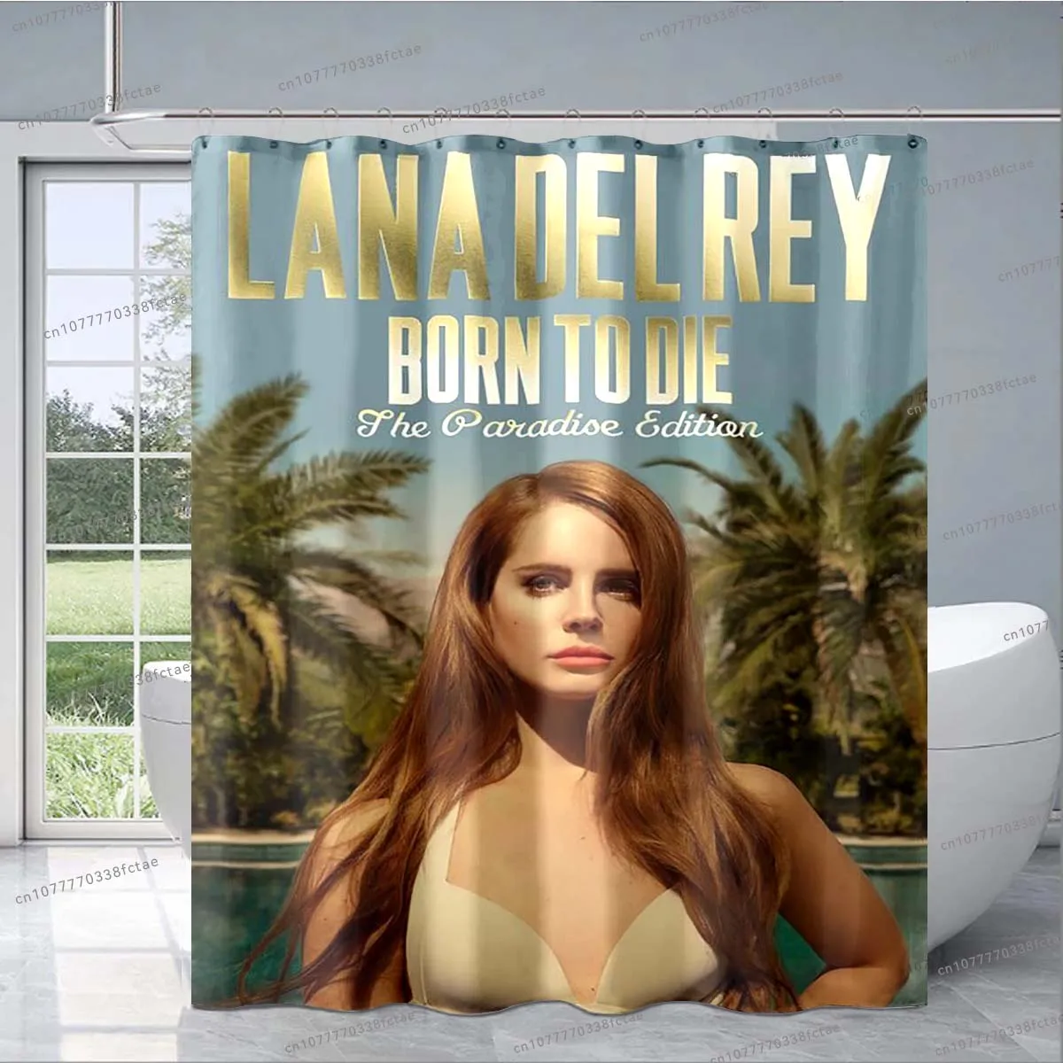 

Lana Del Rey Singer Shower Curtain Lizzy Grant HD Art Shower Curtain Bathroom Fashion Decorative Shower Curtain Fan Gift