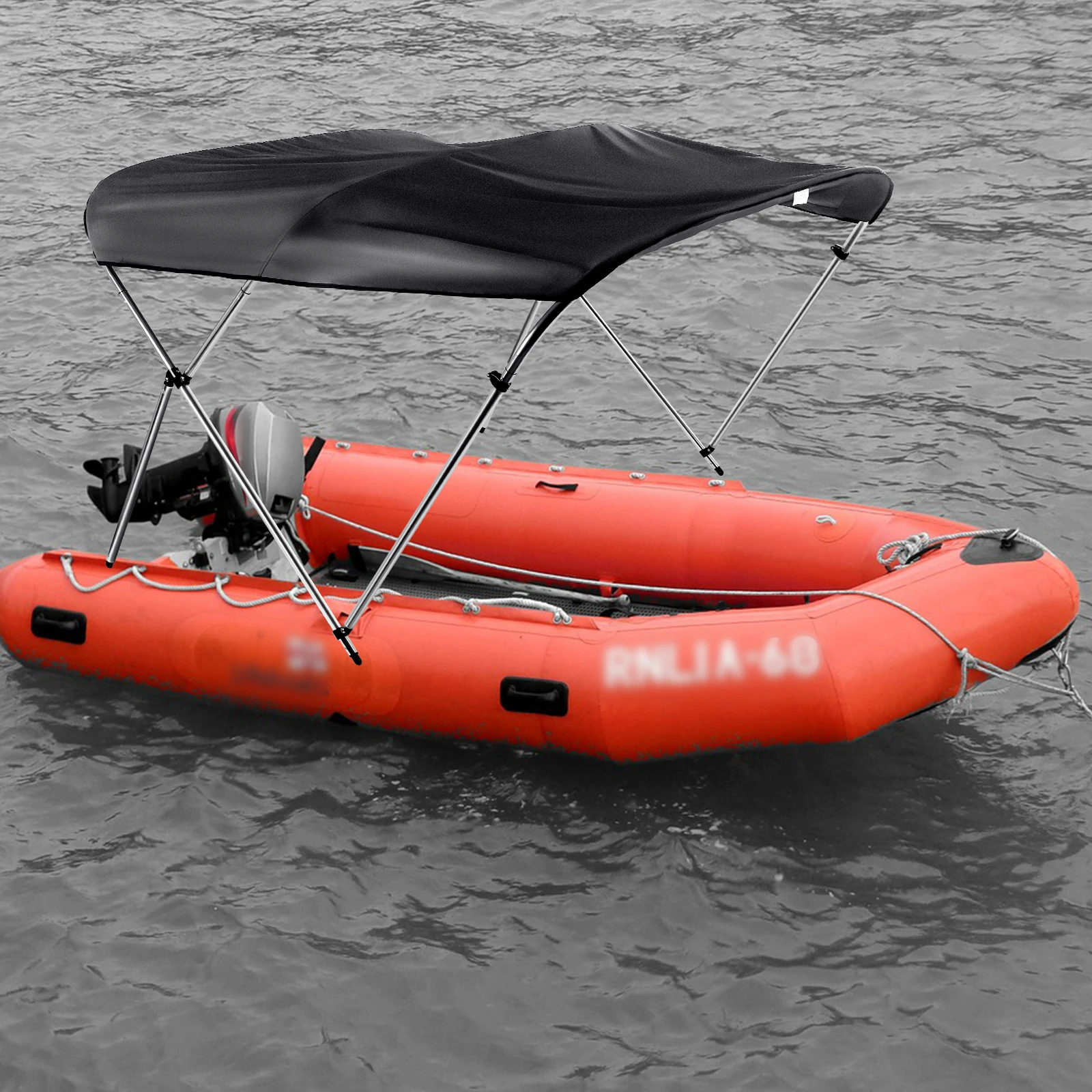 3 أقواس يخت ظلة الغطاء العلوي مع إطار من سبائك الألومنيوم الصيد التخييم خيمة المراكب الشراعية في الهواء الطلق الشمس المأوى المظلة غطاء أسود