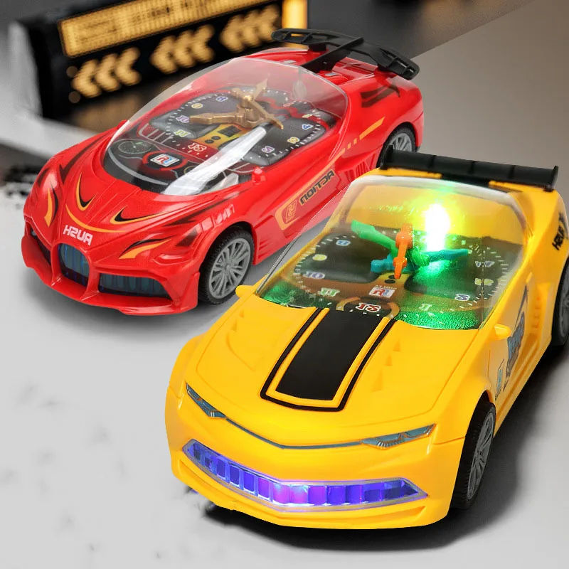Creative Electric Universal Clock Racing Light Music Toy Model Fun Plastic Mini Clock Racing Boy And Children's Toy Racing Car