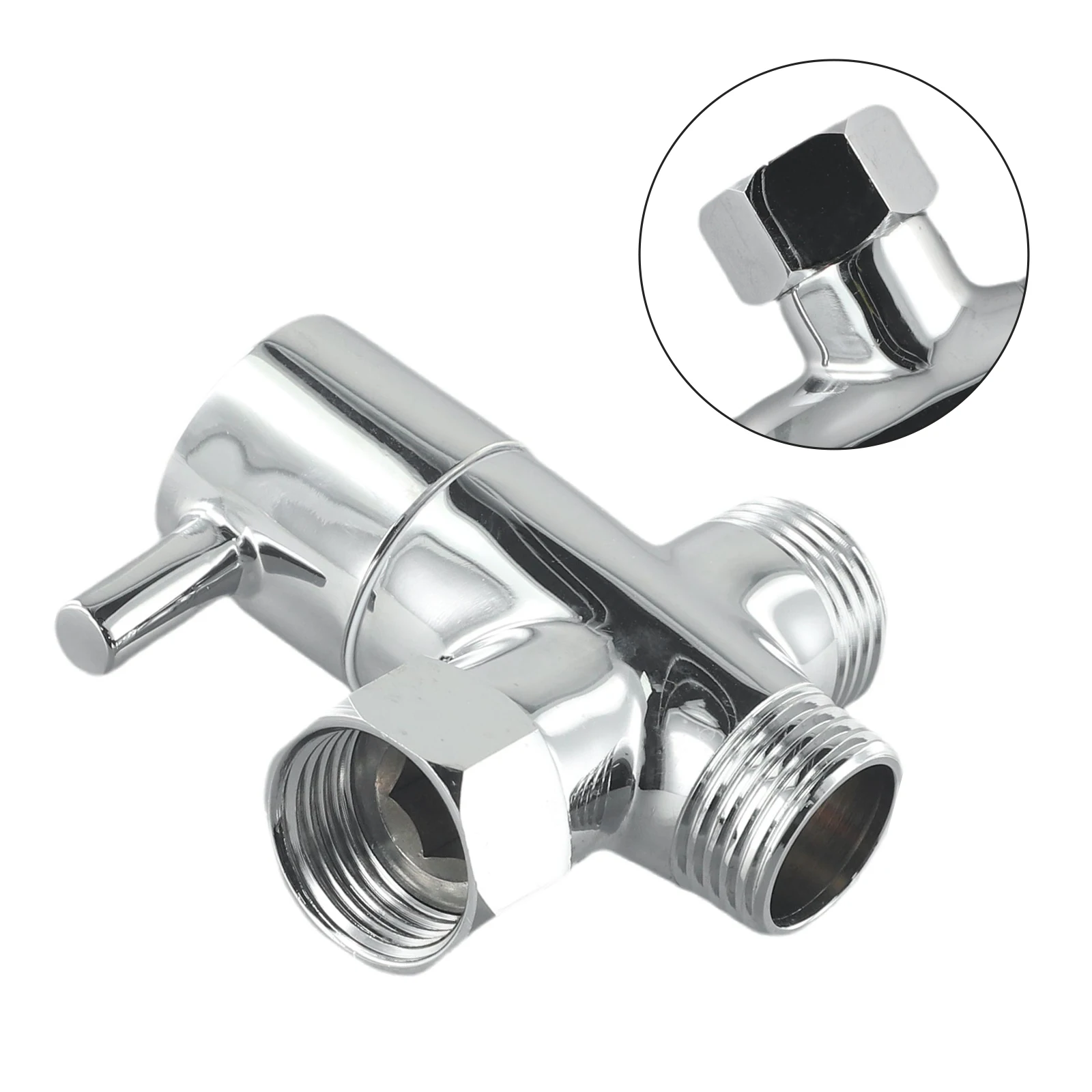 

Diverter Valve Brass Diverter Valve T Adapter Converter 3 Way Water Distribution Chrome Finish 1/2in Connector