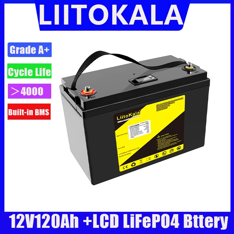 LiitoKala 12v/12.8V 200ah 150ah 120ah 4s LiFePO4 Battery Lithium Iron Phosphate Batteries Cycles Touring car Solar Wind Tax Free