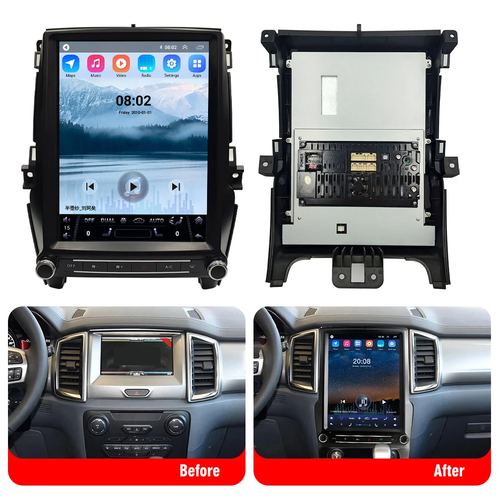 NaviHua 12.1 Inch Touch Screen Android Car Radio For Ford Ranger 2015 2022 Multimedia Auto GPS Navigation Carplay Headunit New