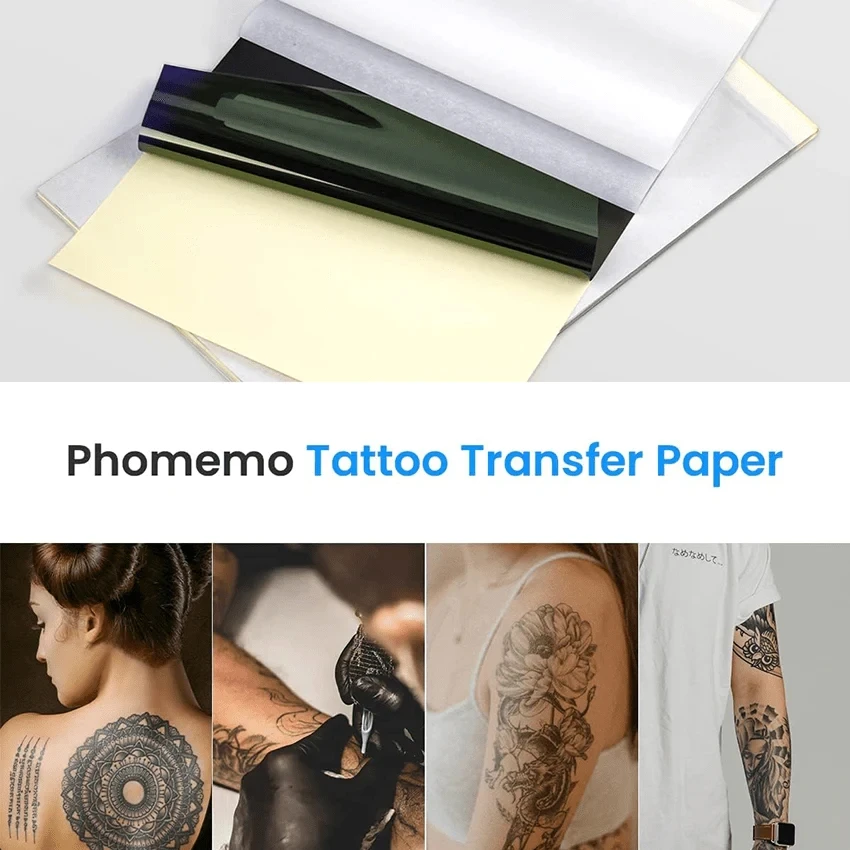 Imagem -05 - Phomemo-papel de Transferência de Tatuagem M08f Tamanho a4 Estêncil Papel de Cópia Térmico Acessórios de Máquina