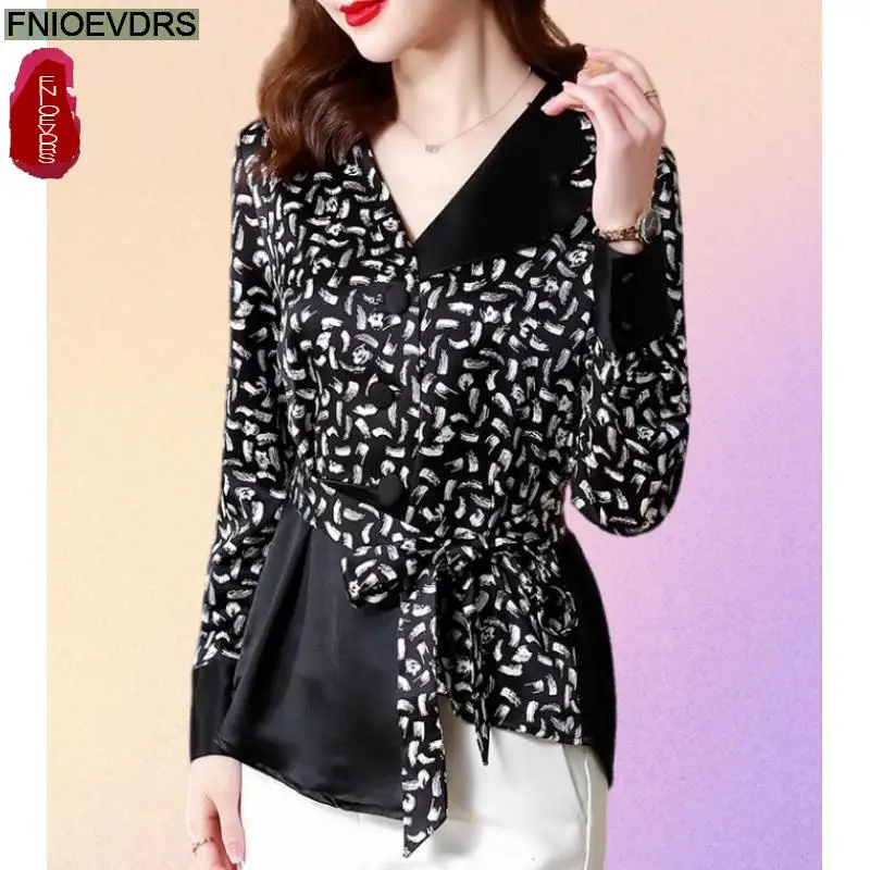 

M-4XL Loose Clothes 2024 Women Spring Basic Wear Shirts New Design V Neck Retro Vintage Button Lace-Up Peplum Belly Tops Blouses