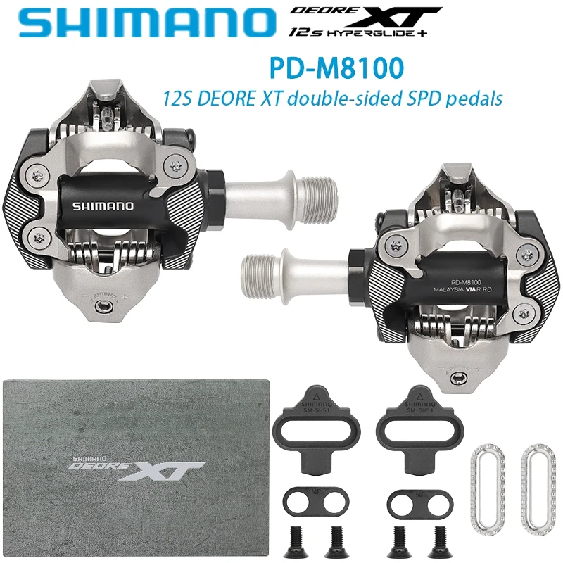 SHIMANO DEORE XT PD-M8100 MTB Bike Pedals SPD Self-Locking Outdoor Off-Road Riding Pedals Mountain Bicycle Original Accessories