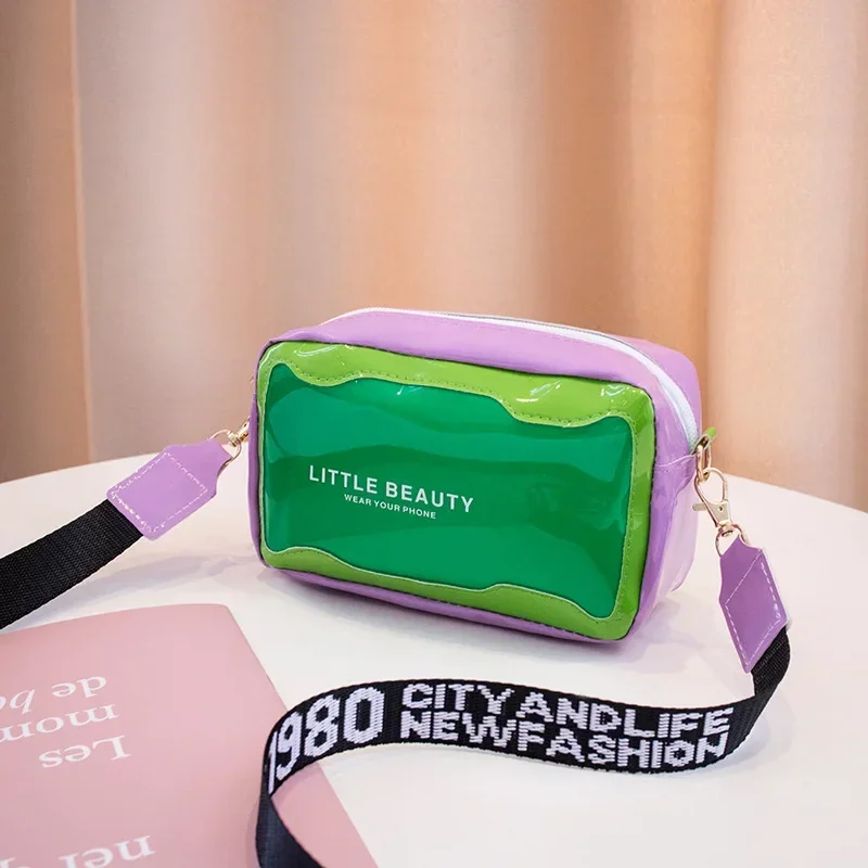 Fashion Trend Women Shoulder Bag Summer Transparent Jelly Small Square Bag Female Beach Crossbody Bags Candy Color Girls Handbag