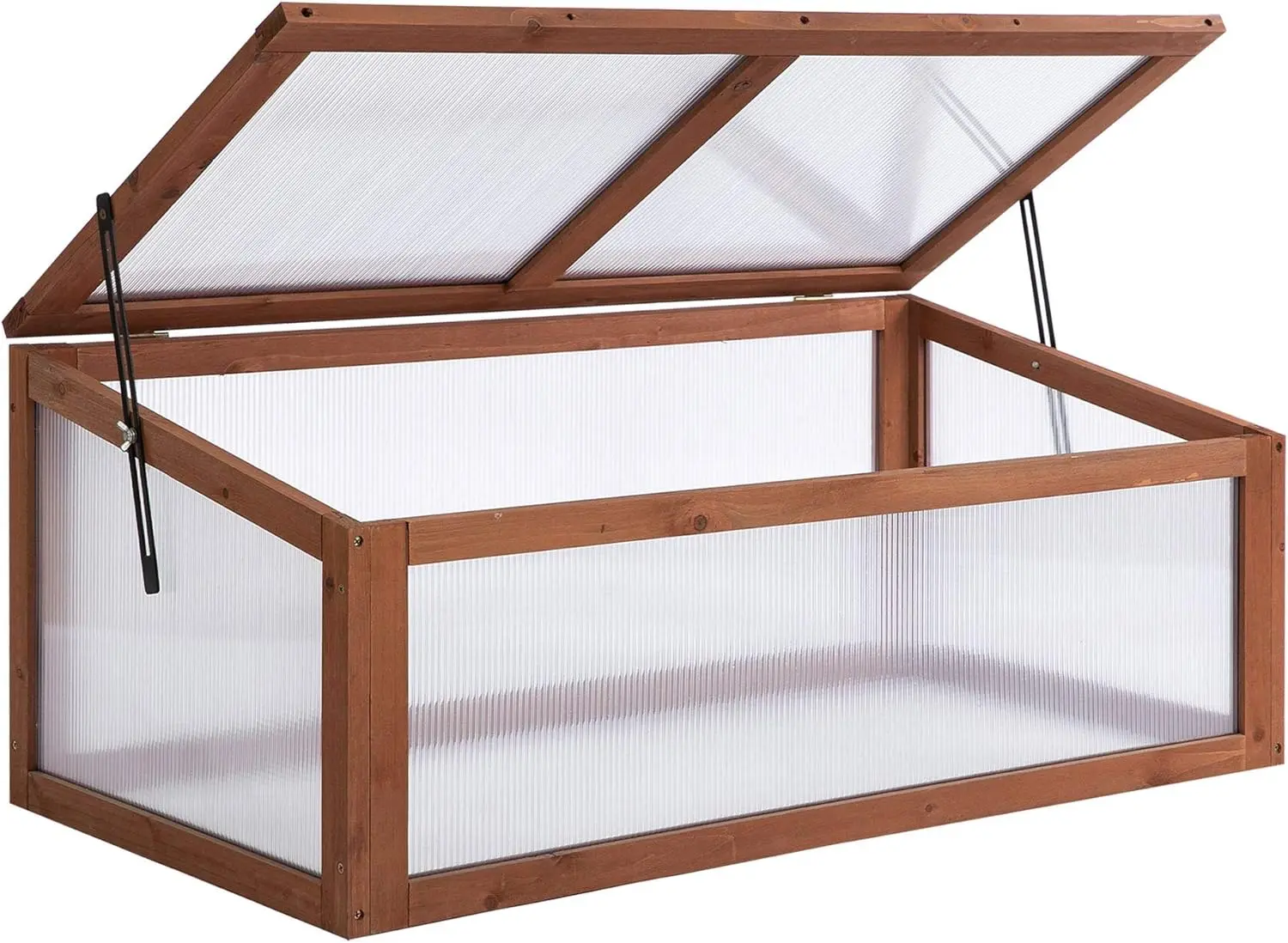 

Wooden Cold Frame Greenhouse, Mini Greenhouse with Polycarbonate Board and Solid Wood Frame, Green House Cold Frame