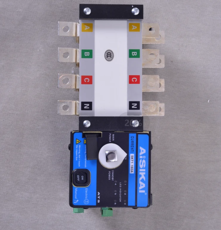 Imagem -03 - Aisikai-dual Power Interruptor de Transferência Automática Peças do Gerador Diesel Placa de Controle Disjuntor Único Trifásico 4p 160a Ats