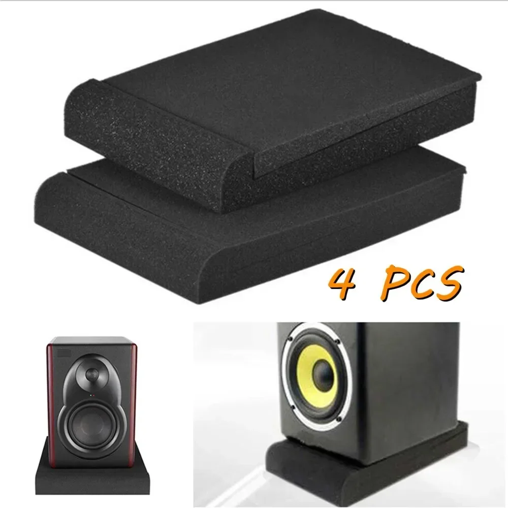 4pcs Studio Monitor Speaker Isolation Pads 30x20x4.5cm Acoustic Foam Shockproof Sound Isolation Pads For 5/6Inch Speakers