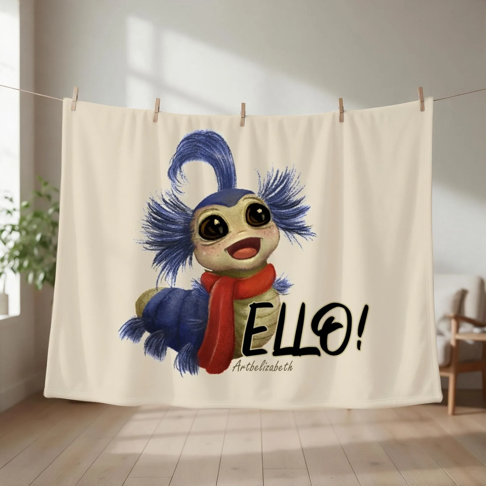 Labyrinth Worm Throw Blanket couch cozy soft plush fuzzy picnic outdoor blanket