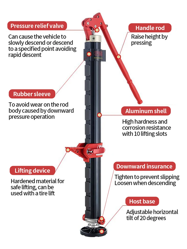 2Ton/4400lbs Hydraulic Monkey Climbing Rod Tire Escape Lifting Device for Off road vehicle rescue accessories