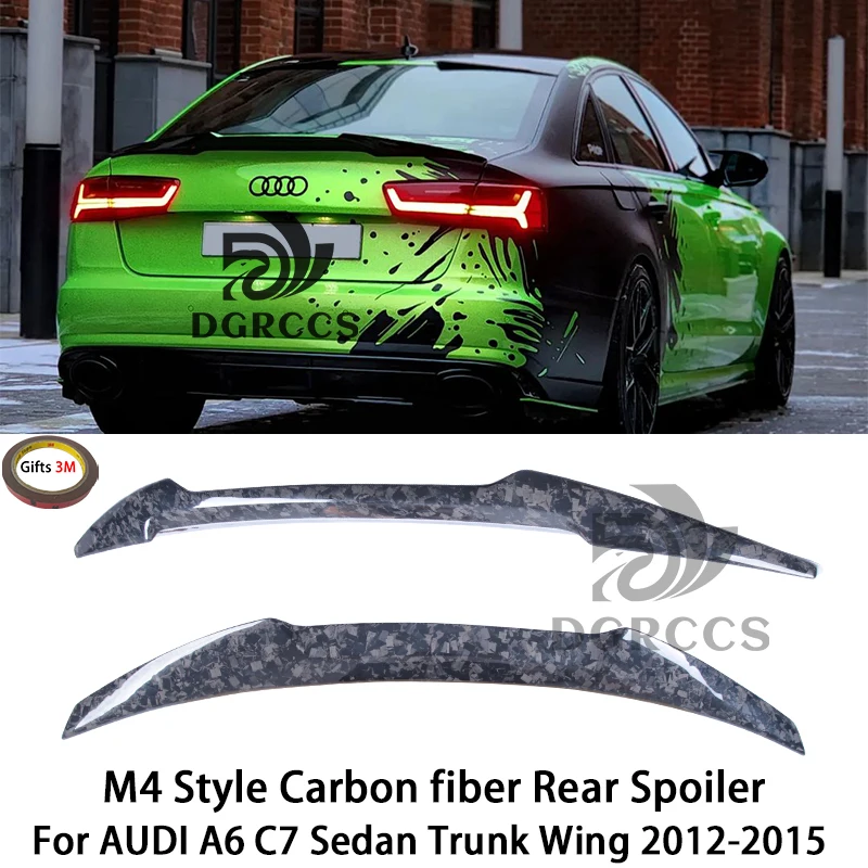 

For AUDI A6 C7 Sedan M4 Style Carbon Fiber Rear Spoiler Trunk Wing 2012-2015 Forged carbon Honeycomb Carbon Fiber