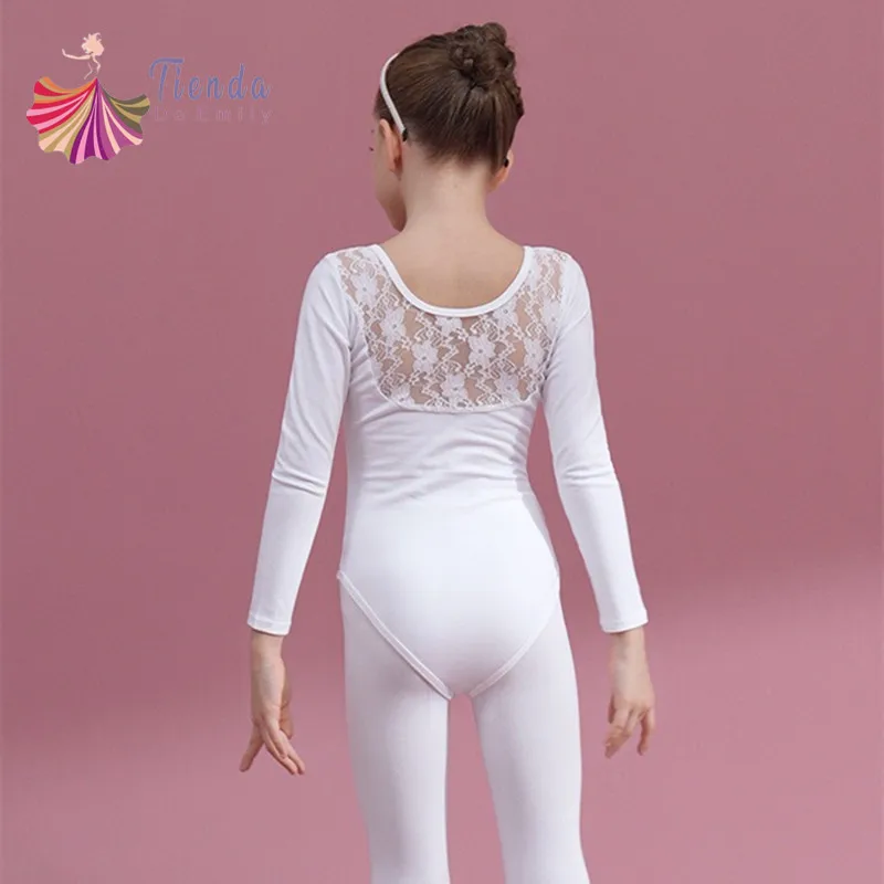 

Girls Lace Cap Sleeve Dance Leotard for Ballet Toddler Big Little Children Gymnastics Dancewear Short Long Sleeve Swimwear White