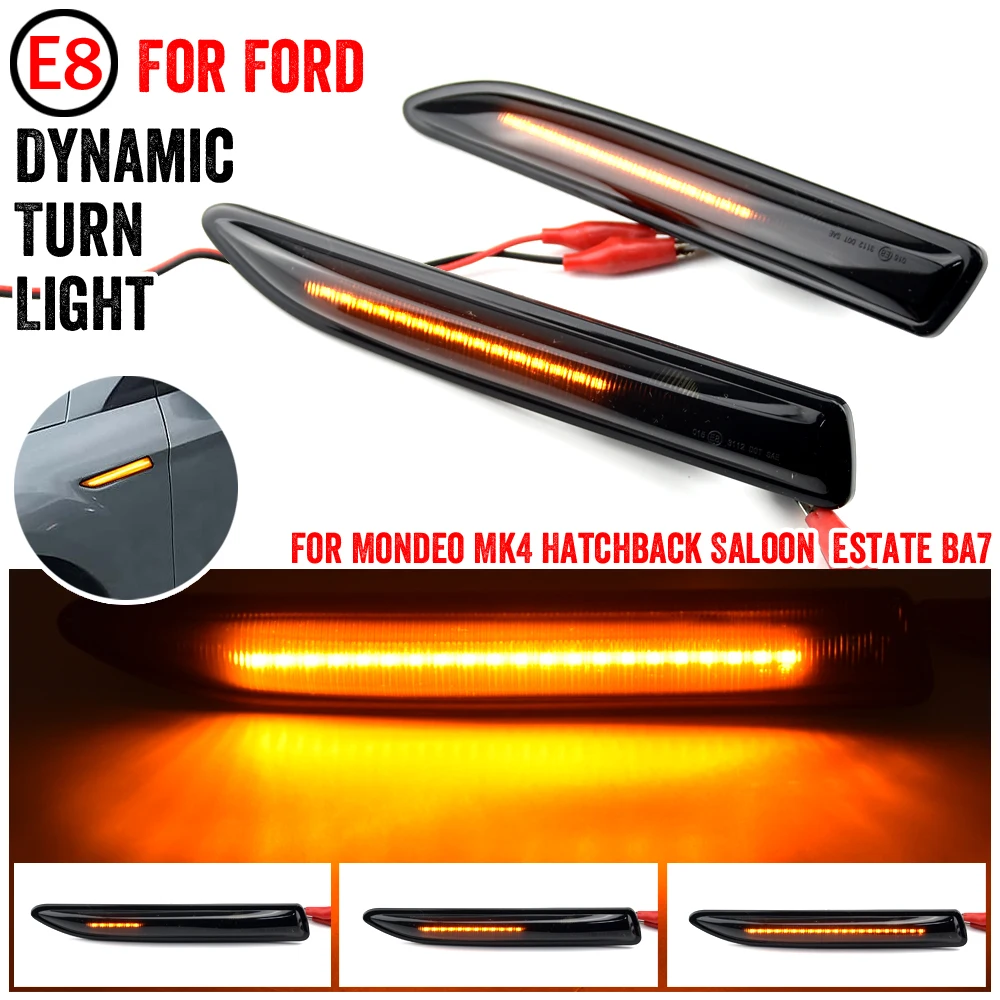 

For Ford Mondeo Mk4 Hatchback/Saloon/Estate (BA7) 2007-2015 Dynamic Repeater LED Side Marker Light Turn Signal Lamp Car Styling