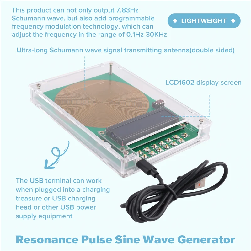 Генератор синусоидальных резонансных импульсов ABKI Генератор волн Шумана более сильнее против помех